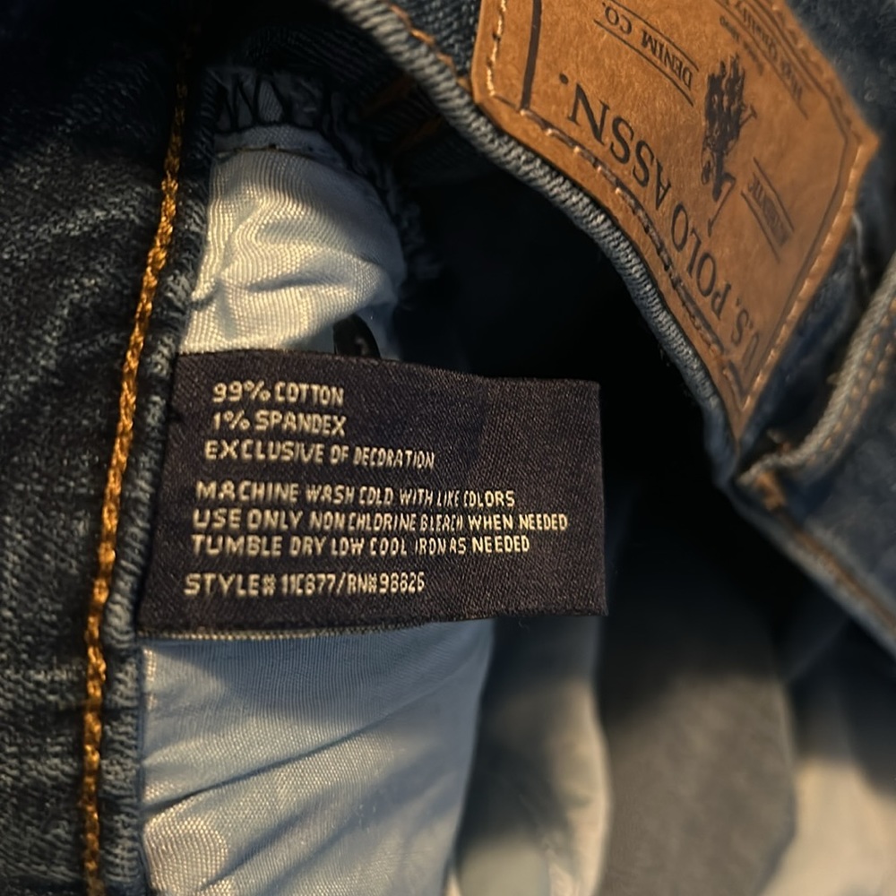 U.S.POLO ASSN. straight leg medium mens blue jeans - Picture 10 of 11